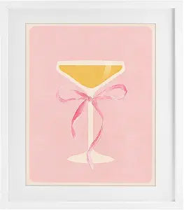 Champagne Party Glass Glam Toast, 13 x 16 Inch Framed Print Under Glass