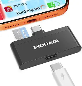 MFi Micro SD Card Reader for iPhone & Android, Auto Backup, Black