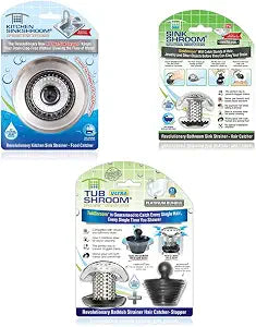 TubShroom Ultimate Home Bundle, Coverage for Tub, Sink, and Kitchen