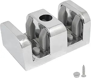 2pcs Bathroom Door Bottom Side Guide Rail Bumpers Shower Room Accessories for 8mm /0.31in Thick Glass(Silver)