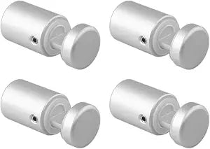 Side Clamp Standoffs 3/4" x 1" Solid Aluminum, Edge Grip Sign Standoffs for Glass, Burglarproof Sign Standoff, Standoffs Hardware, for Acrylic, Glass, PVC, Glass Panel with 2 pcs Spacers