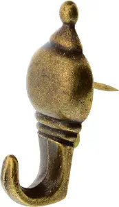 Hillman Push Pin Hanger, 10lb Capacity, 3 Pack, Antique Brass