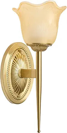 UMEXUS Vintage Battery Operated Wall Sconce, Glass Wireless Wall Light