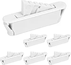 White Window Sash Vent Stops 6-Pack 1714WHITE, Nylon Snap-in