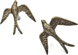 Antique Brass Bird Drawer Knob Metal Animal Cabinet Dresser Knob Pull Nursery Cupboard Wardrobe Knobs Handles - Set of 4