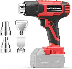 Cordless Heat Gun for Milwaukee M18 18V Battery  380W 1022F Hot Air Gun for Electricians, DIYers & Auto Wrapping | Shrink Tubing, Vinyl Wrap, Paint Removal | LED Light, 4 Nozzles, Tool Only