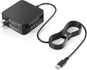 USB-C 65W Wall Charger Power Adapter for Lenovo Laptop ThinkPad T14 T15 X1 X13 E15 T480s T490 Yoga 7i 9i Thinkbook 13s 14 15 16 Plus Chromebook C330 S330- PD 3.0,Slim,Light and Portable-Black