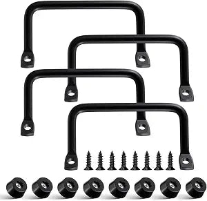 Silkfly Tray Handle Set 4pcs Cutting Board Tray Handle, Rubber Feet Screws