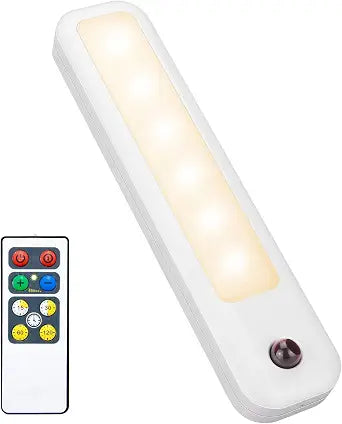 HONWELL Closet Light with Remote, Battery Operated Cabinet Light, Under Counter Lighting, 120 Lumens, LED Light Bar, Dimmable Push Light, Stick on Lights for Hallway, Kitchen, Shelf, Pantry