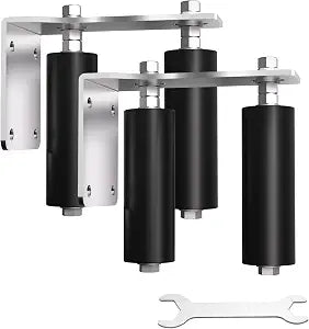 2 Pack 6" Heavy Duty Sliding Gate Rollers, Adjustable Double Hard Nylon Rollers, Gate Roller Guide, Sliding Gate Kit for Sliding Rolling Gates, Barn Doors(Black, 1/5" Steel)