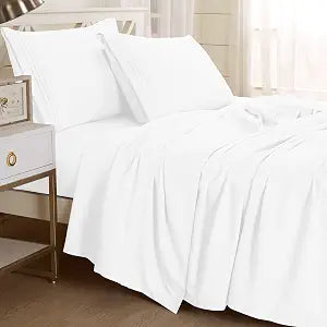 Textilia 4 Piece Bed Sheet Set - 1500 Thread Count, Wrinkle & Fade Resistant, Hypoallergenic, Fits Mattresses up to 15" Deep - Queen Size