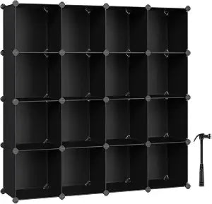 SONGMICS 16 Cube Storage OrganizerPlastic stackable cube shelf