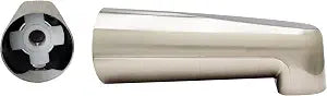 Westbrass E5074-1F-20 7" Reach Wall Mount Tub Spout for Copper Pipe Stub-Out, Extended Reach for Wide-Deck Bathtubs, Stainless Steel