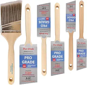 Pro Grade Angle Paint Brushes, Paint Brush Set for Trim & Walls, 6 Pc