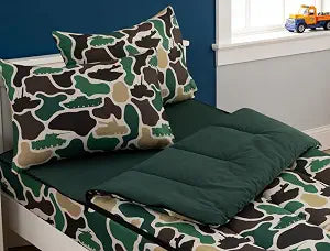 Meeting Story Zipper Bedding Full Zip Up Camo Bedding Sets for Boys,3 Pcs Tank Pattern Comforter Bed in a Bag with Fitted Sheet and 2 Pcs Pillowcases(Blackgreen,Full)