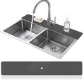 LOPNUR Cuttable Faucet Mat for Kitchen Sink, Extra Long 29 Inch, Dark Grey
