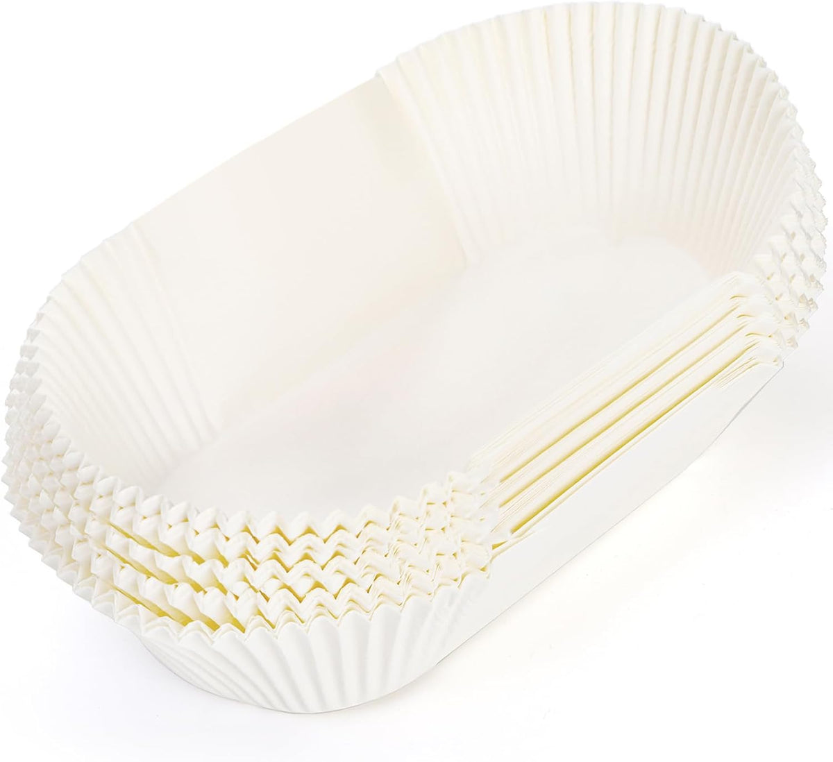 Loaf Bread Baking Liners, 2 LB Disposable Bread Pan Liners, Greaseproof Paper Loaf Tin Liners for Banana or Pumpkin Bread, Cake, Cupcake, Air Fryer Liner, Non-Stick, 50 Pack, White