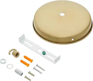 Aspen Creative 21526-41 Ceiling Canopy Kit with Warm Brass Trim for Chandelier and Pendant Light, Includes Loop and Mounting Hardware, Light Bronze,5-1/8" Diameter,11mm center hole