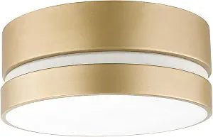 Globe Electric x Novogratz 60754 2-Light Flush Mount Ceiling Light Fixture, Soft Gold Finish, Inner Frosted Shade, Minimalist Lighting for Kitchen Island, Bedroom, or Dining Room, Home Decor