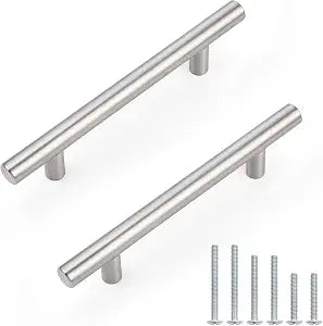 Probrico Brushed Nickel Cabinet Pulls & Handles 3-3/4" Hole Centers 30 Pack