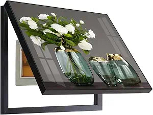 Modern Meter Box Cover, Wall Mounted Decorative Painting with Flower Pattern, Breaker Box Hide Distribution Panel Decoration (40 x 30 cm)