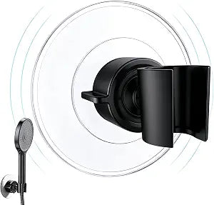 Adjustable Shower Holder for Wall Adhesive Handheld Showerhead Bracket No Drilling Wall Mount Waterproof Shower Head Wand Holder for RV Kids Bathroom Shower, Black