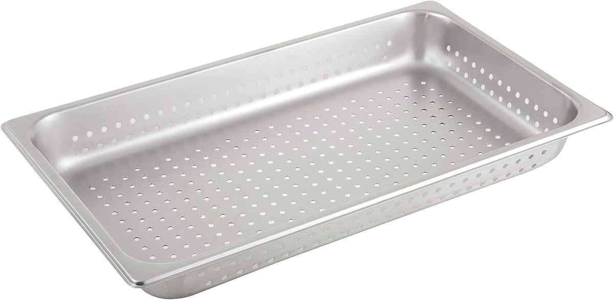 Winco Full Size Perforated Stainless Steel Steam Pan