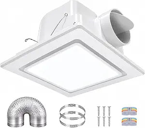 Bathroom Exhaust Fan with Light 12" Panel, Mounting Opening 10"x10"