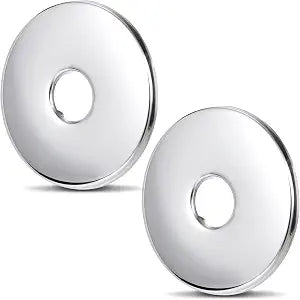 2 Packs 3.15" Round Shower Arm Flange, Stainless Steel Shower Escutcheon Plate, Large Universal Replacement Escutcheon Cover Plate, Inner Diameter 0.84"