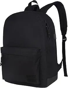 SUPACOOL Casual Laptop Backpack for Men and Women, Work backpack, Black Backpacks, College School Backpack for Boys and Girls, Lightweight Travel Back Pack(Black)
