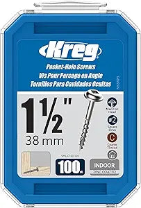 Kreg Zinc Pocket-Hole Screws - SML-C150-100, 100 Count, 1-1/2 Inch
