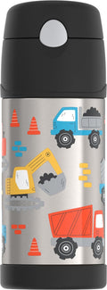 THERMOS FUNTAINER Water Bottle with Straw, 12oz, Construction Site