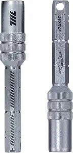 711L 1/4" Magnetic Bit Extension T-Handle L-Handle | 15mm Deep Socket for Double-Ended Bits | Mini Ratchet Wrench Accessory Adapter 7AX1C | 2-Pack