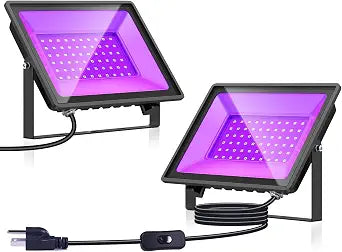 Glostars UV Black Light for Glow Party & Halloween 60W 2-Pack