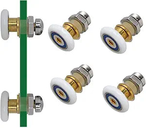 AWEN 4PCS x Shower Door Rollers,Roller Diameter 23mm for The Bathroom Glass Sliding Door Pulleys/Runners/Wheels,Strong Load-Bearing Capacity, Ultra-Quiet Shower Glass Door Rollers Replacement Y-4