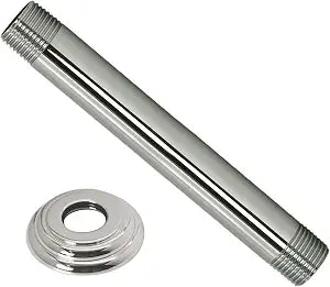 Westbrass A3606A-05 1/2" IPS x 6" Round Ceiling Mount Shower Arm with Flange, Polished Nickel