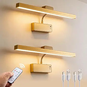 Battery Picture Light for Wall, Rechargeable Wireless Wall Sconce 2 Pack