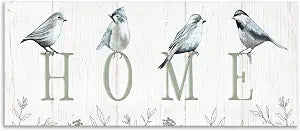 Stupell Industries Birds Perched Home Letters, 13 x 30 Inch Canvas Wall Art