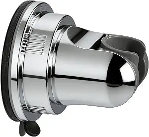 Handheld Shower Head Holder Suction Cup - Relocatable - Wide Angles Adjustable - 90 Downward - Bathroom Wall Mount Shower Wand Holder (Polished Chrome)