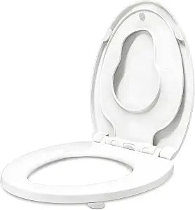KHE Elongated Toilet Seat with Child Seat, 18.5 Inch, White