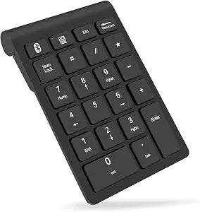 Foloda Bluetooth Number Pad, Wireless 10 Keys USB Number Numeric Keypad for Laptop, 22 Keys Extensions Numpad Keyboard Computer Laptop Accessories (NO Receiver)