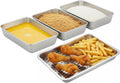 Set of 3 Breading Pans, Chicken Cutlet Dredging Trays with Stainless Steel Oil Filter Tray Breading Trays for Cooking, Food Prep for Preparing Bread-Crumb Dishes, Panko, Schnitzel