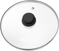 Tempered Glass Lids for Pots and Pans, Cast Iron Skillet Lid 10.5 Inch, Round Frying Pan Lid, Replacement Pan Cover, Crock Pot Lid with Stainless Steel Rim, Dishwasher Safe, Cookware Pot Covers