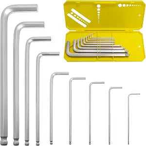 9 PCS Hex Key Set, Ball-End Allen Wrench Set, Metric 1.5-10MM