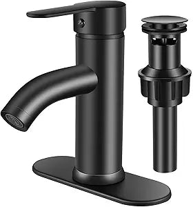 Bathroom Faucet 1 Hole, Black Vanity Faucet,Single Handle