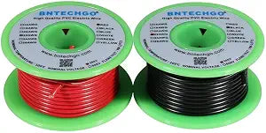 BNTECHGO 22 Gauge PVC Solid Electric Wire Red Black Each 50 ft Hookup Wire