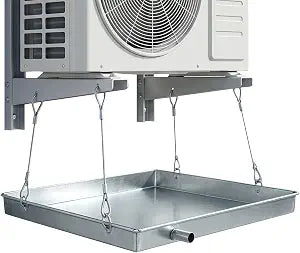 Air Conditioner Drip Pan - AC Drain Pan for Window AC Units & Portable Air Conditioners - Mini Split Outdoor Condenser Water Catcher Tray - 15.7 x 15.7 inches Galvanized Iron Drain Tray
