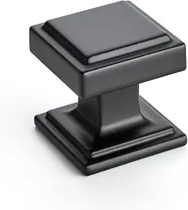 Ravinte Matte Black Square Kitchen Cabinet Knobs,Single Hole,30 Pack