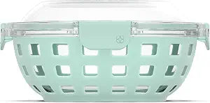 Ello DuraGlass Food Storage Glass Lunch Bowl - Meal Prep Container with Silicone Sleeve and Airtight Lid, 5 Cup, Yucca