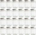 190ml 6oz Hexagon Glass Jars, Pack of 24 Sets With Silver Lids for Jam, Honey, Jelly, Candy, Candle, Wedding Favors, Baby Shower, Spice, Crafts, Party Favors, Samples